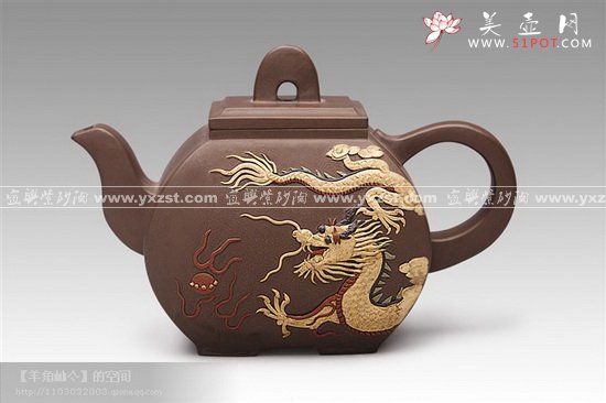 紫砂壶图片：方祥龙凤 - 宜兴紫砂壶网