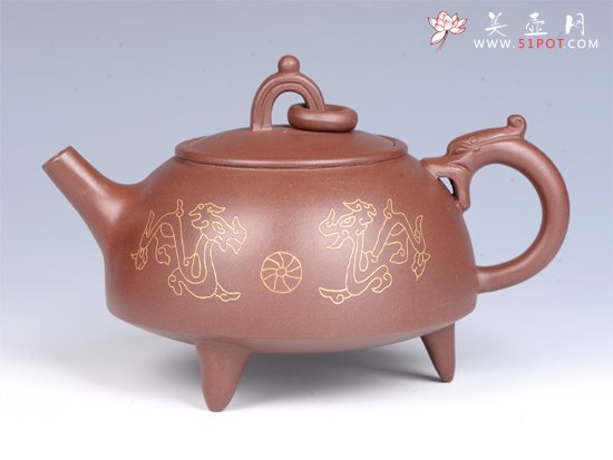 紫砂壶图片：- 双龙戏珠 - - 宜兴紫砂壶网