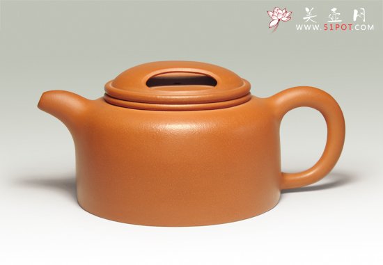 紫砂壶图片：朱泥牛盖莲子 - 宜兴紫砂壶网