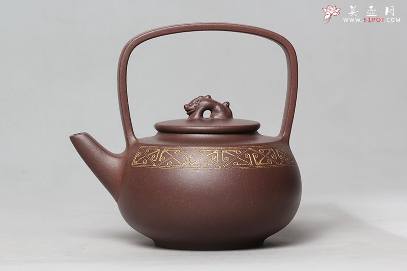 紫砂壶图片：汉风提梁壶 - 宜兴紫砂壶网