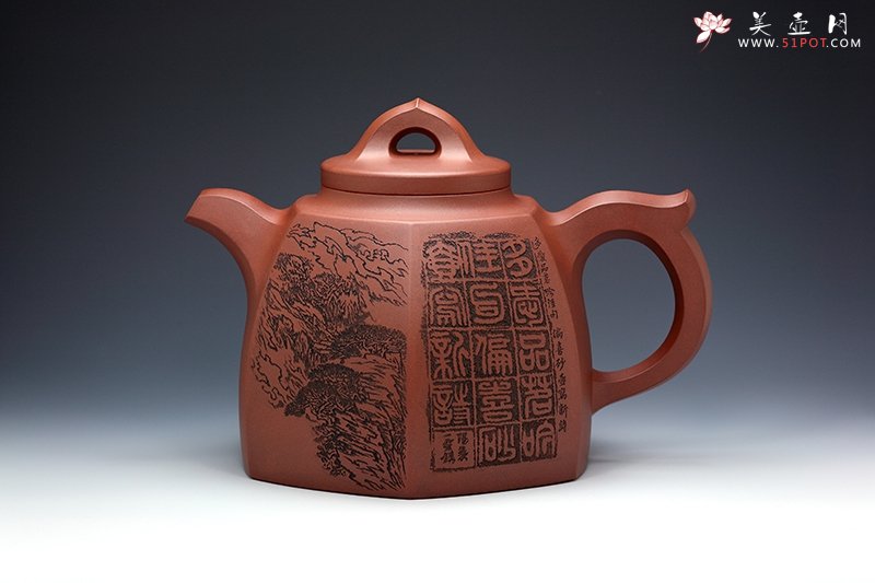 紫砂壶图片：正德六方 - 宜兴紫砂壶网