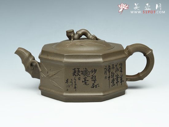 紫砂壶图片：八方竹 - 宜兴紫砂壶网
