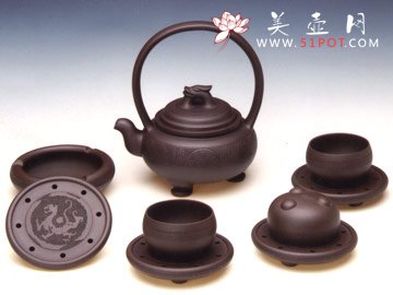 紫砂壶图片：永禄提梁 - 宜兴紫砂壶网