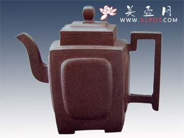 紫砂壶图片：开光方壶 - 宜兴紫砂壶网