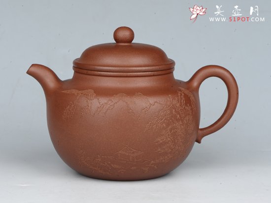 紫砂壶图片：莲子 容量：400cc  泥料：清水泥 - 宜兴紫砂壶网