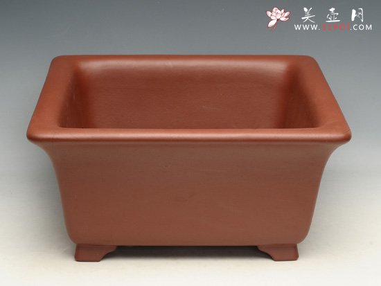 紫砂壶图片：四方朱泥盆 - 宜兴紫砂壶网