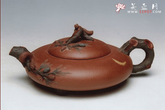 紫砂壶图片：赏月手工调砂泥2007年新作 - 宜兴紫砂壶网