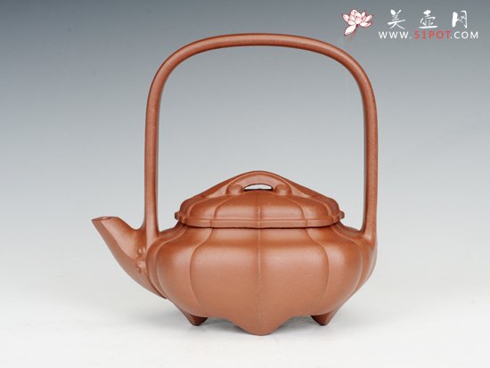 紫砂壶图片：菱花提梁 - 宜兴紫砂壶网