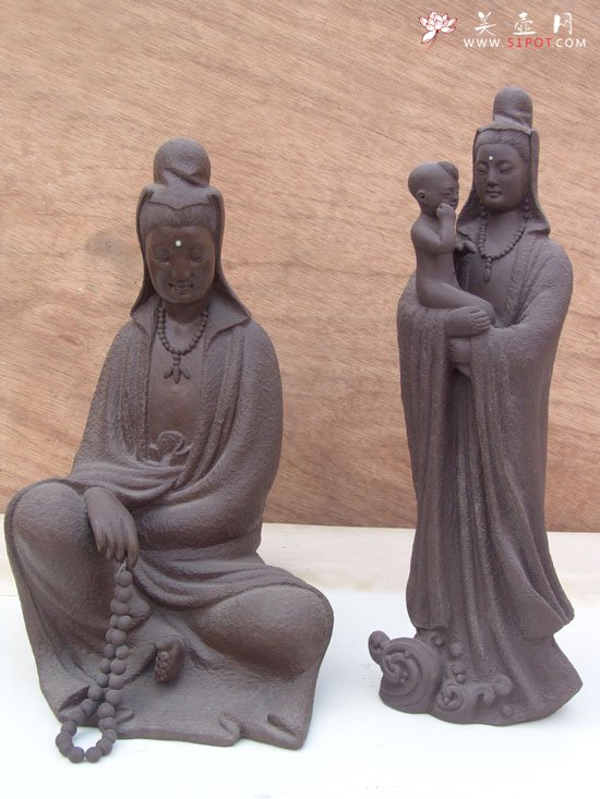 紫砂壶图片：静座观音和送子观音 - 宜兴紫砂壶网