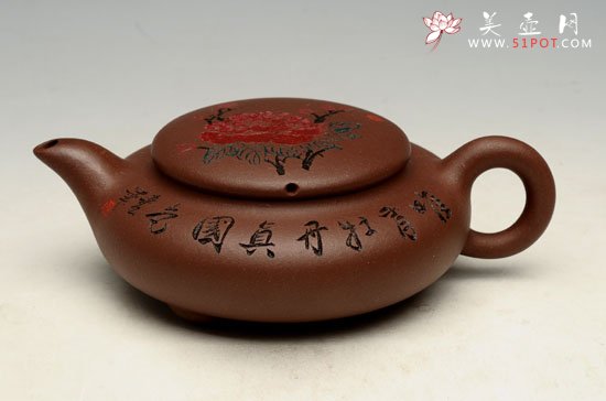 紫砂壶图片：牡丹壶 副本 - 宜兴紫砂壶网