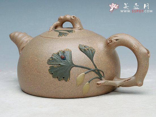 紫砂壶图片：银杏壶 - 宜兴紫砂壶网