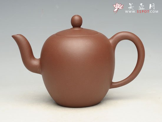 紫砂壶图片：美人肩   泥料：紫泥  容量：300cc - 宜兴紫砂壶网