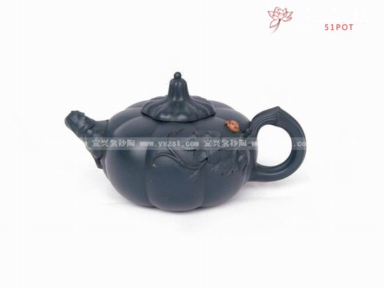 紫砂壶图片：绿泥南瓜 - 宜兴紫砂壶网
