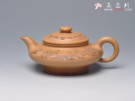 紫砂壶图片：虚扁 - 宜兴紫砂壶网