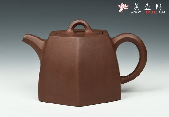 紫砂壶图片：六方铜砣 - 宜兴紫砂壶网