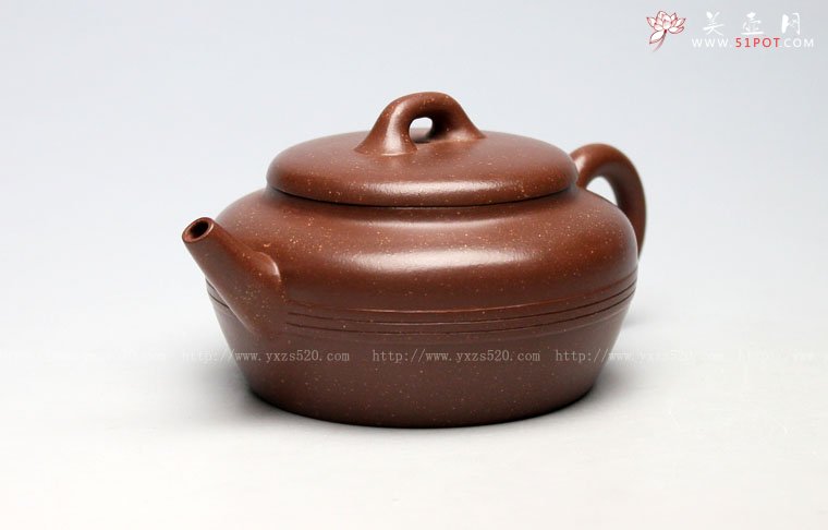 紫砂壶图片：《三线扁壶》 - 宜兴紫砂壶网