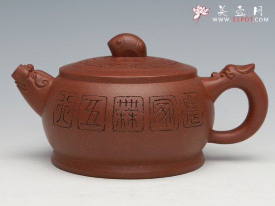 紫砂壶图片：鼓韵遗风系列-扁鼓 - 宜兴紫砂壶网