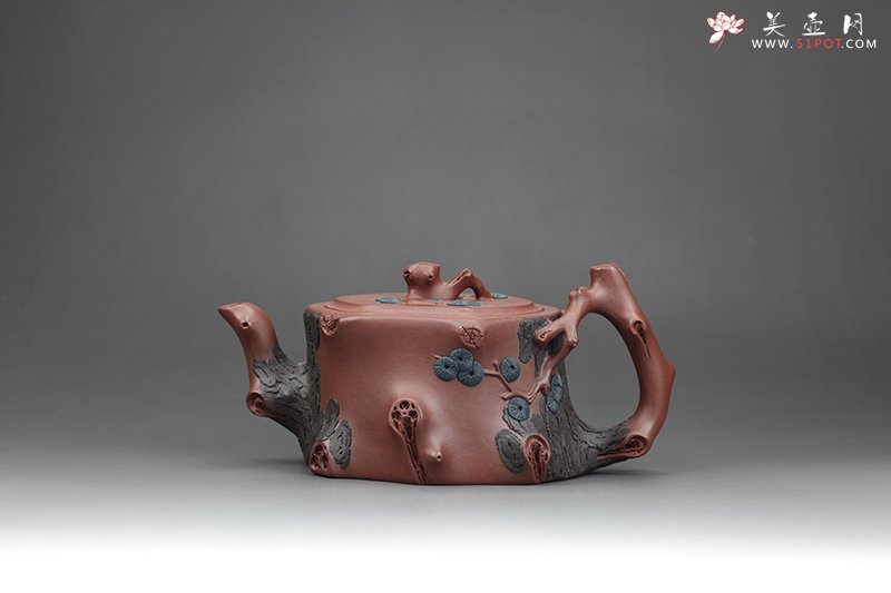 紫砂壶图片：松之咏（黄龙山原矿红皮龙） - 宜兴紫砂壶网