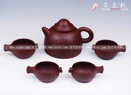 紫砂壶图片：渔翁茶具 - 宜兴紫砂壶网