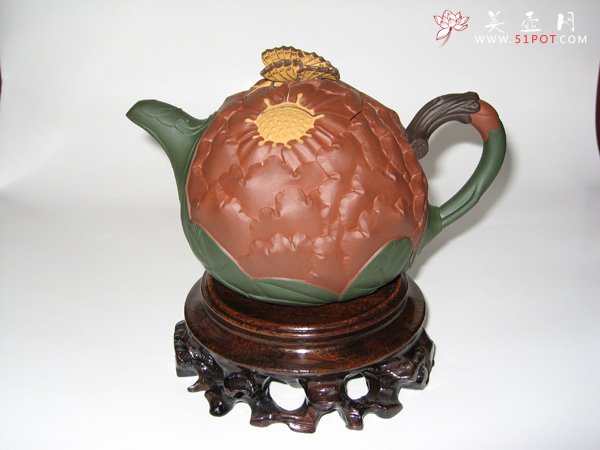 紫砂壶图片：牡丹 - 宜兴紫砂壶网