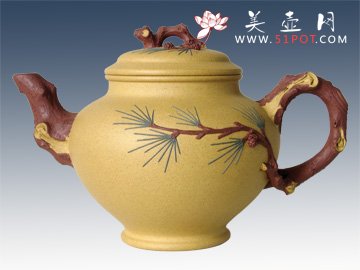 紫砂壶图片：双色劲松壶 - 宜兴紫砂壶网