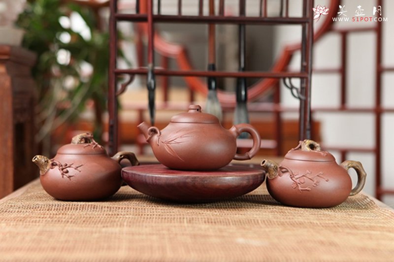 紫砂壶图片：岁寒三友【松竹梅】 - 宜兴紫砂壶网