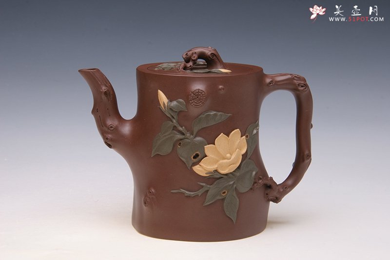 紫砂壶图片：栀子花桩 - 宜兴紫砂壶网