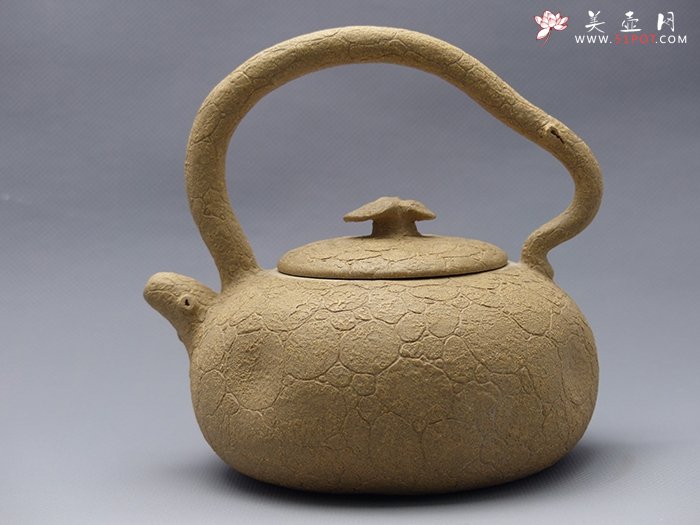 紫砂壶图片：供春提梁 - 宜兴紫砂壶网