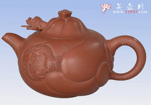 紫砂壶图片：鱼化龙 - 宜兴紫砂壶网