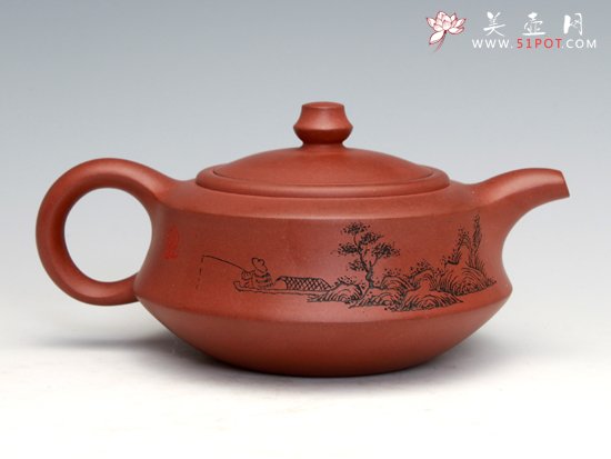 紫砂壶图片：闲钓小酌 - 宜兴紫砂壶网