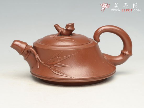紫砂壶图片：斜竹韵   容量：150cc - 宜兴紫砂壶网
