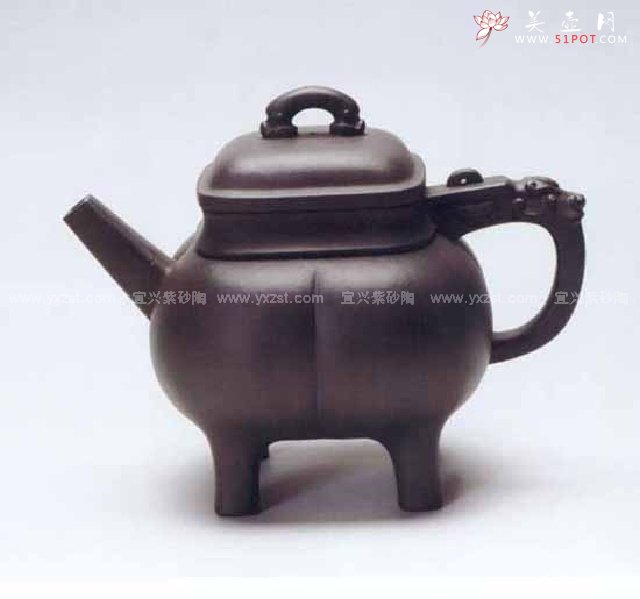 紫砂壶图片：四脚鼎壶 - 宜兴紫砂壶网