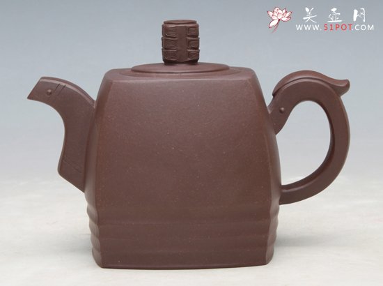 紫砂壶图片：四方青玉（紫泥） - 宜兴紫砂壶网