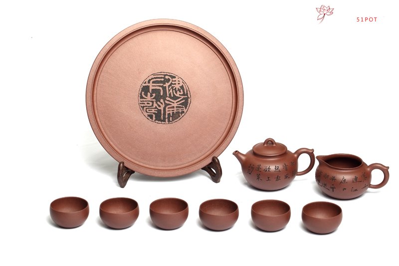 紫砂壶图片：长寿茶具 - 宜兴紫砂壶网