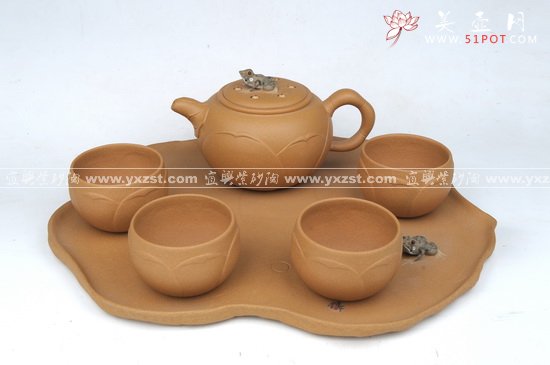 紫砂壶图片：青蛙莲心套壶 - 宜兴紫砂壶网
