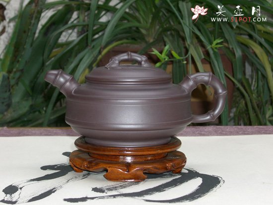 紫砂壶图片：双线竹鼓 - 宜兴紫砂壶网