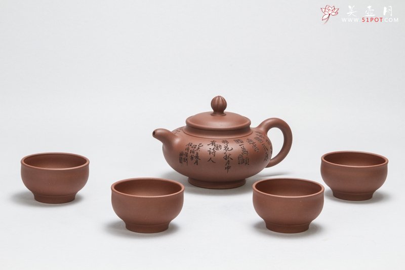 紫砂壶图片：清心莲韵 套壶 - 宜兴紫砂壶网