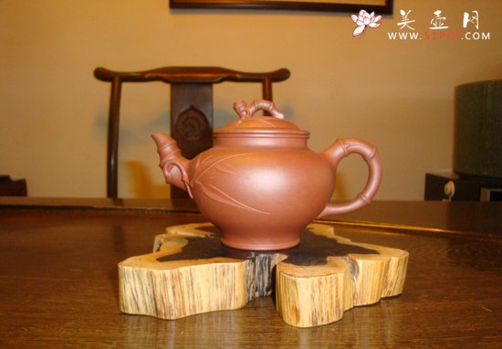 紫砂壶图片：笑樱竹节 - 宜兴紫砂壶网