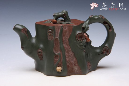 紫砂壶图片：双色松鼠梅庄壶 - 宜兴紫砂壶网