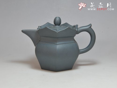 紫砂壶图片： 僧帽壶  300CC  老墨绿泥 - 宜兴紫砂壶网