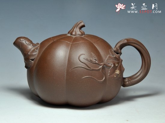 紫砂壶图片：紫南瓜壶 - 宜兴紫砂壶网