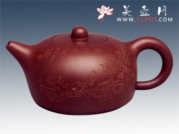 紫砂壶图片：蕉荫品茗与北京书画家杨彦合作 - 宜兴紫砂壶网