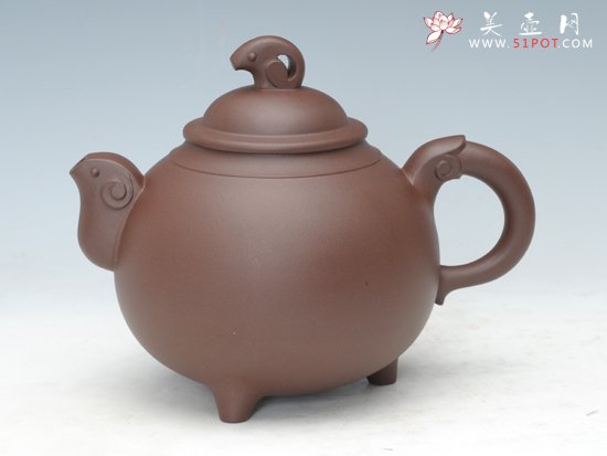 紫砂壶图片：三羊开泰（紫泥） - 宜兴紫砂壶网