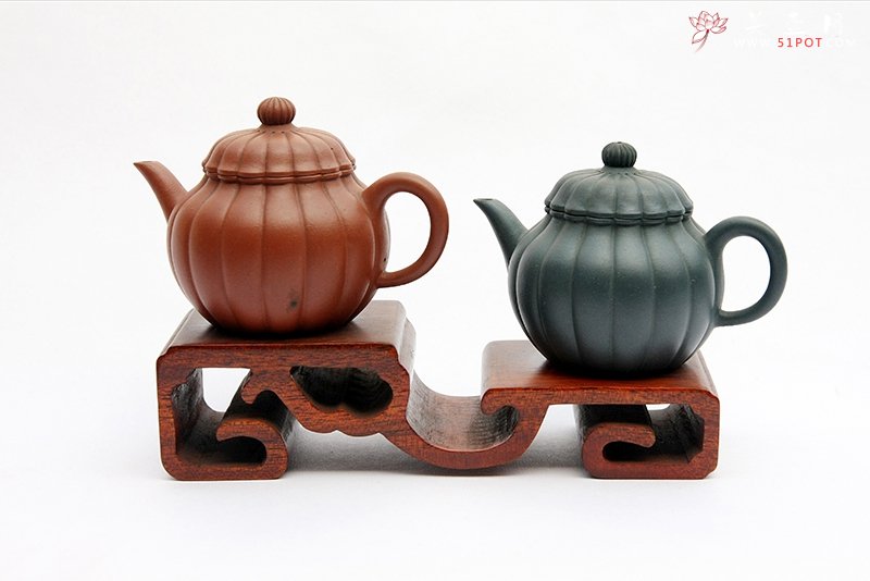 紫砂壶图片：小圆条对壶 - 宜兴紫砂壶网