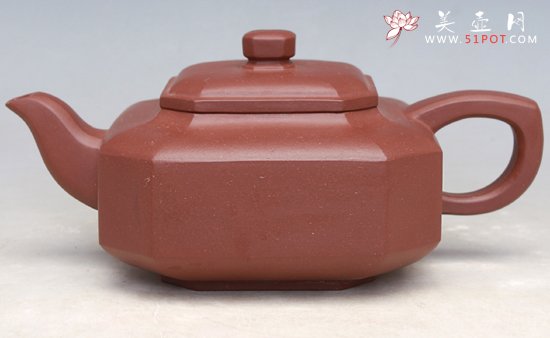 紫砂壶图片：四方侧角壶 - 宜兴紫砂壶网