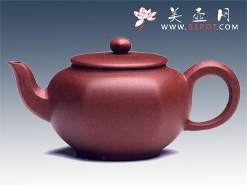 紫砂壶图片：六棱圆壶 - 宜兴紫砂壶网