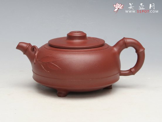 紫砂壶图片：双线竹壶 副本 - 宜兴紫砂壶网