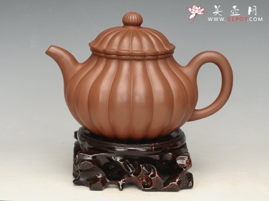 紫砂壶图片：菊瓣壶   容量：500cc - 宜兴紫砂壶网