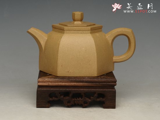 紫砂壶图片：抽盖六方  容量：380cc - 宜兴紫砂壶网