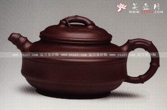 紫砂壶图片：双线竹鼓 - 宜兴紫砂壶网